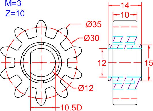 10T 30 Spur gear 2