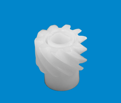 10-tooth helical gear for PCB conveyor lines, designed for low-noise, smooth transmission and chemical-resistant operation in wet process equipment for etching, developing, washing, and drying stages